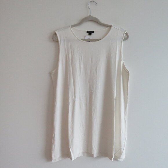 J. JILL Wearever Collection Sleeveless Tunic Tank Top in Cream Travel Size L NWT - Picture 2 of 11